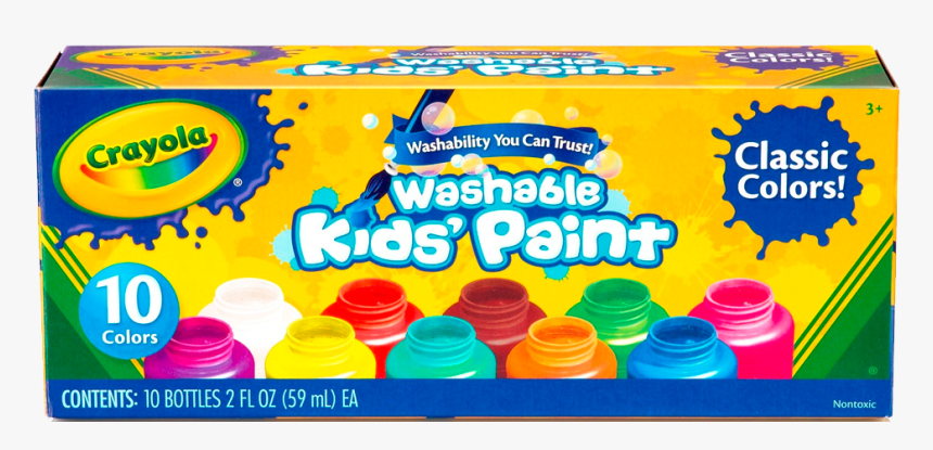 Crayola 10 Washable Kids Paints, HD Png Download