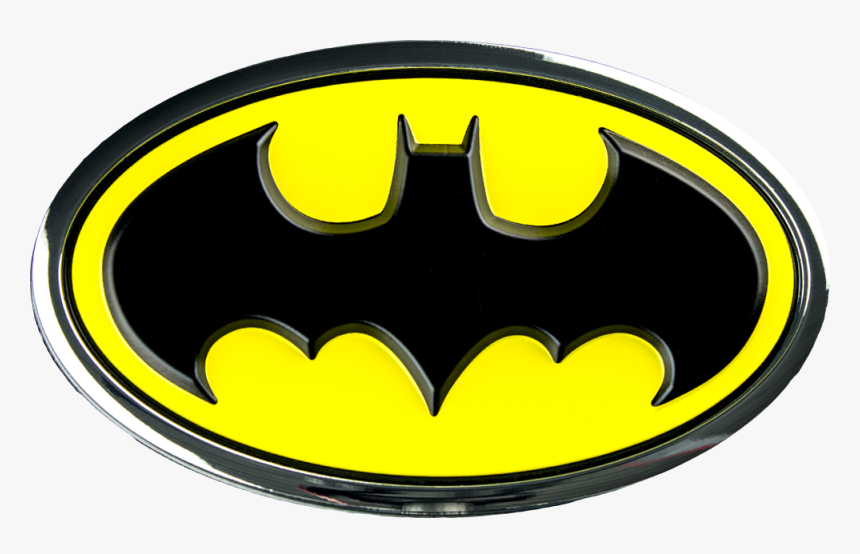 Batman Classic Logo Chrome, Black And Yellow Premium - Printable Batman Logo, HD Png Download
