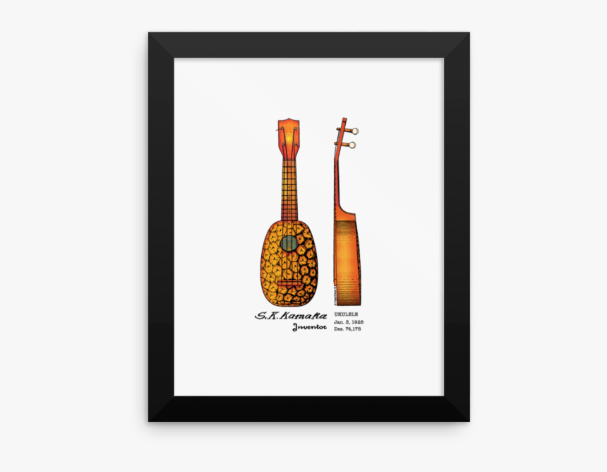 Pineapple Ukulele Wall Art 1 Framed 
								data-caption - Fiddle, HD Png Download