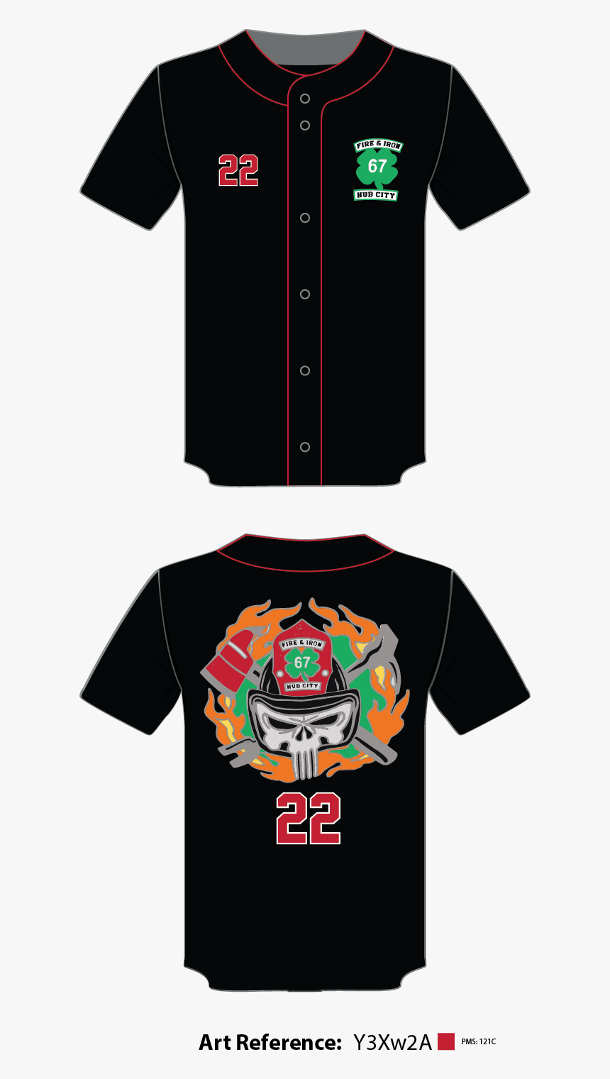 Fire &iron Full Button Baseball Jersey - Illustration, HD Png Download