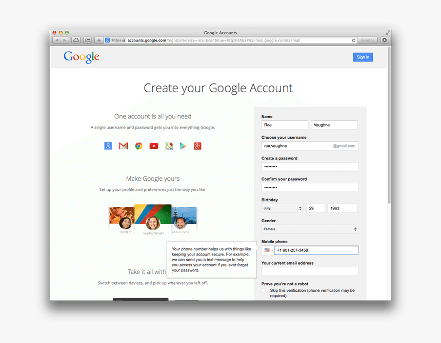 Opening An Account In Gmail, HD Png Download