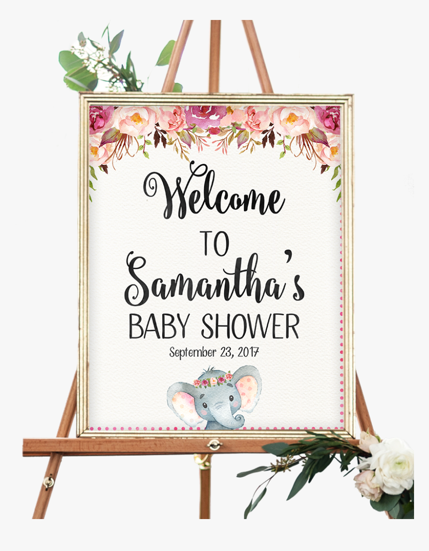 Baby Elephant Baby Shower Png, Transparent Png