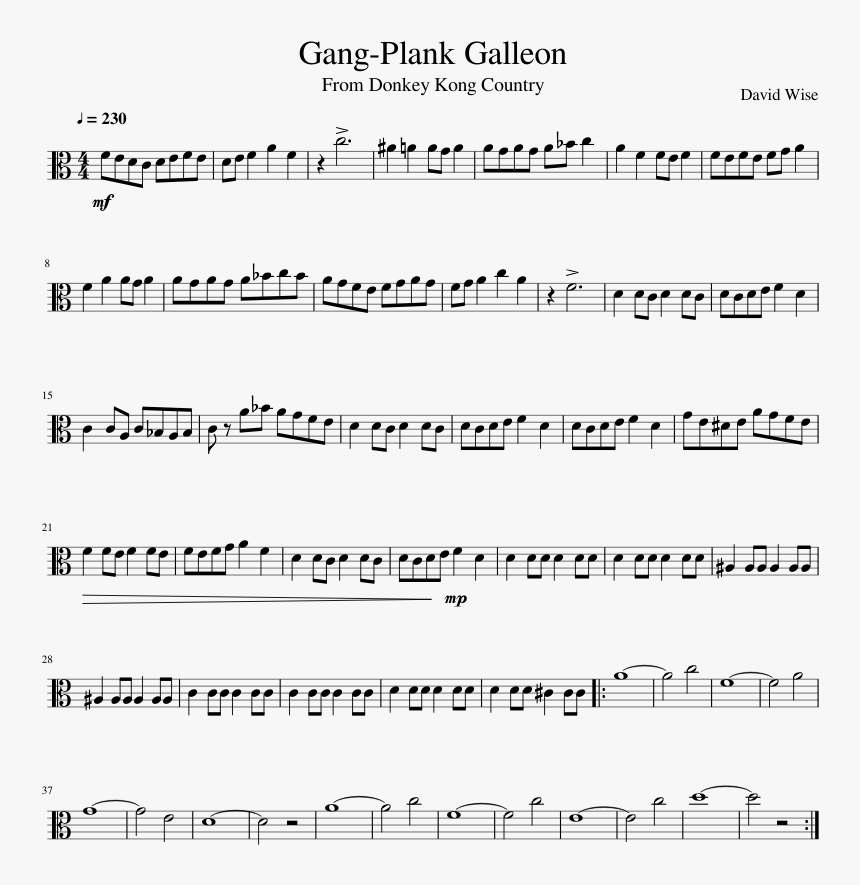 Gang Plank Galleon Sheet Music, HD Png Download