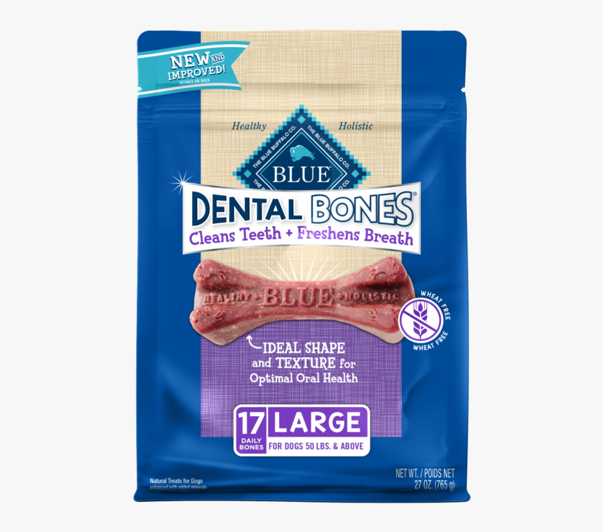 Blue Buffalo Dental Bones Large Adult Dental Chew Dog - Blue Buffalo Dental Bones, HD Png Download