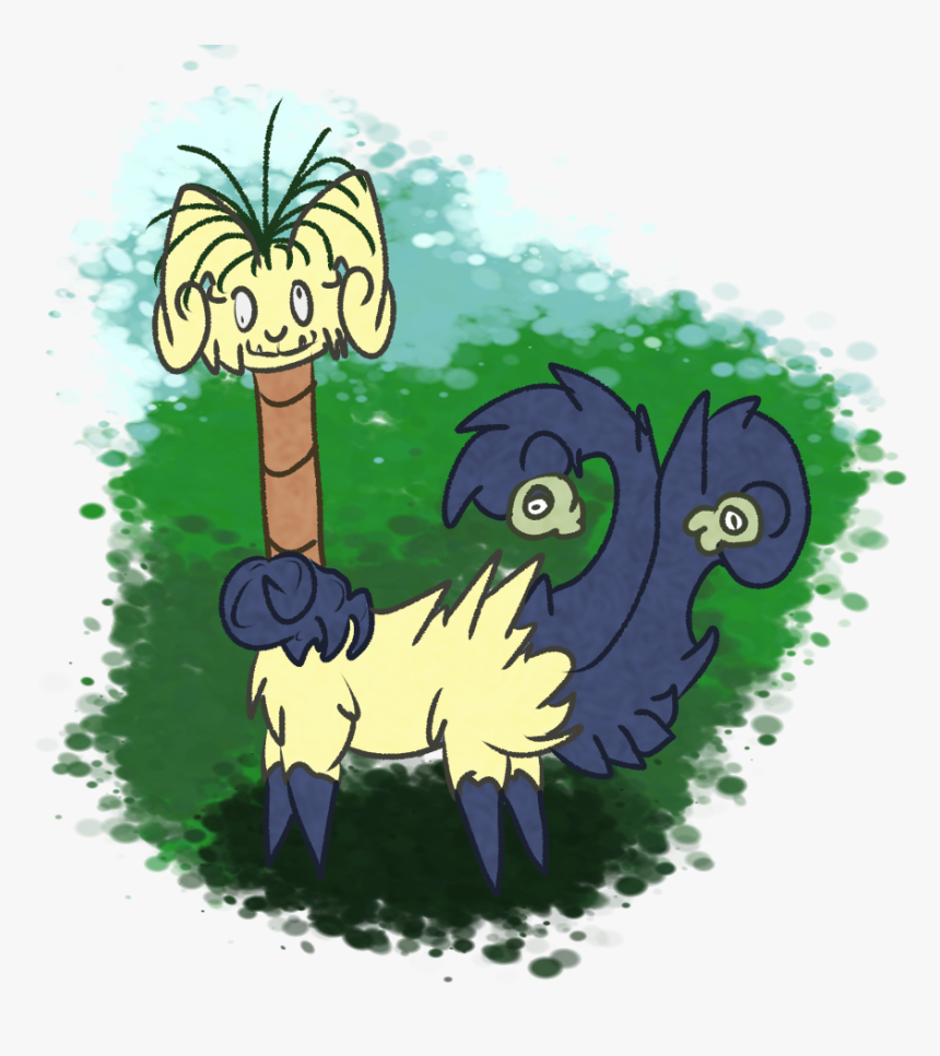 Meowstic X Exeggutor Alola Pokemon Fusion - Cartoon, HD Png Download