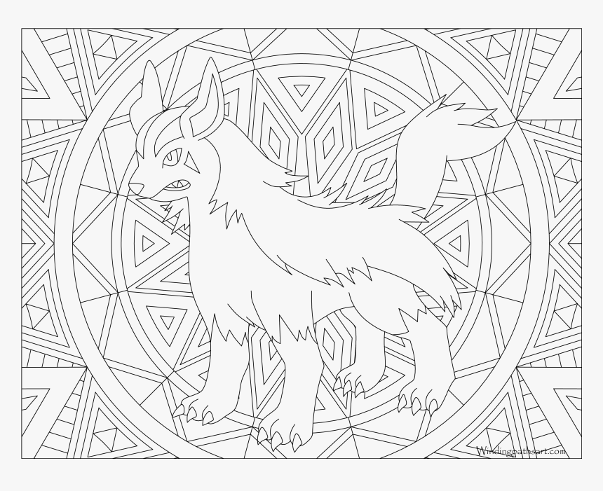 Pokemon Coloring Page Mightyena, HD Png Download