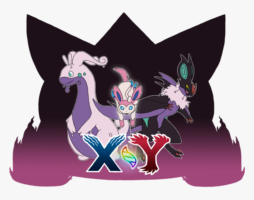 Xy Hub Logo, Featuring Mega Gengar, Sylveon, And Other - Pokemon Xy, HD Png Download
