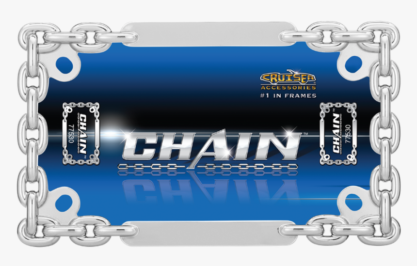 Motorcyle Chain Chrome License Plate Frame - Chain, HD Png Download