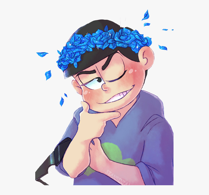 ##karamatsu #matsuno #osomatsusan #flowercrown #flowers - Cartoon, HD Png Download