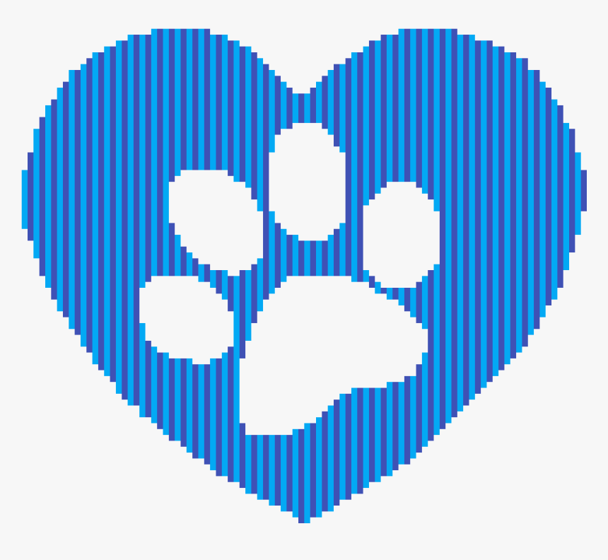 Cat Paw Print And Heart, HD Png Download