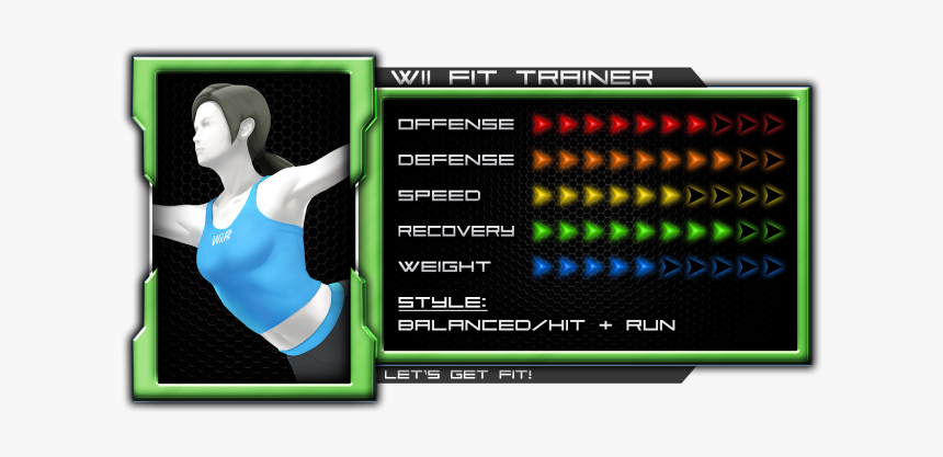 Wii Fit Trainer - Ssb4 Pit Stats, HD Png Download