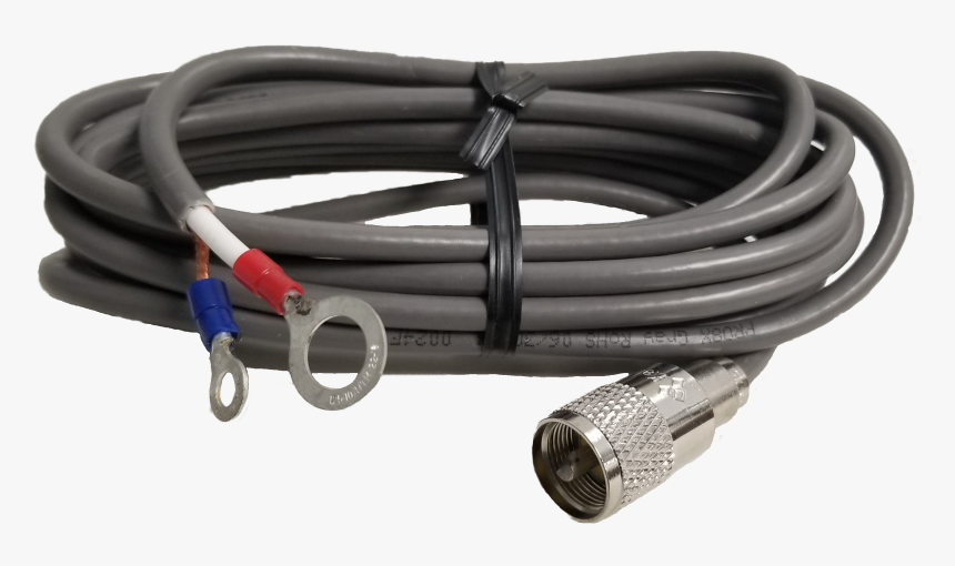Procomm Cb Coax Cable Rg8x With Pl259 And Ring Terminals - Serial Cable, HD Png Download