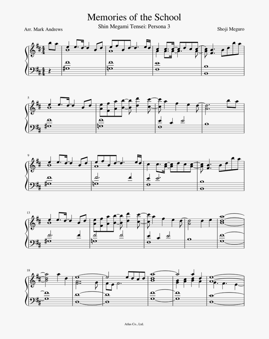 Memories Of The School Sheet Music, HD Png Download
