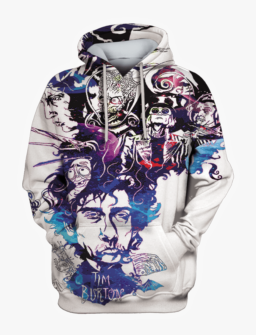 Gearhuman 3d Tim Burton And His Characters Custom T-shirt - Tim Burton All Characters Shirt, HD Png Download