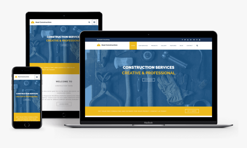 Construction Wordpress Theme - Wordpress Construction Theme Y Frame, HD Png Download