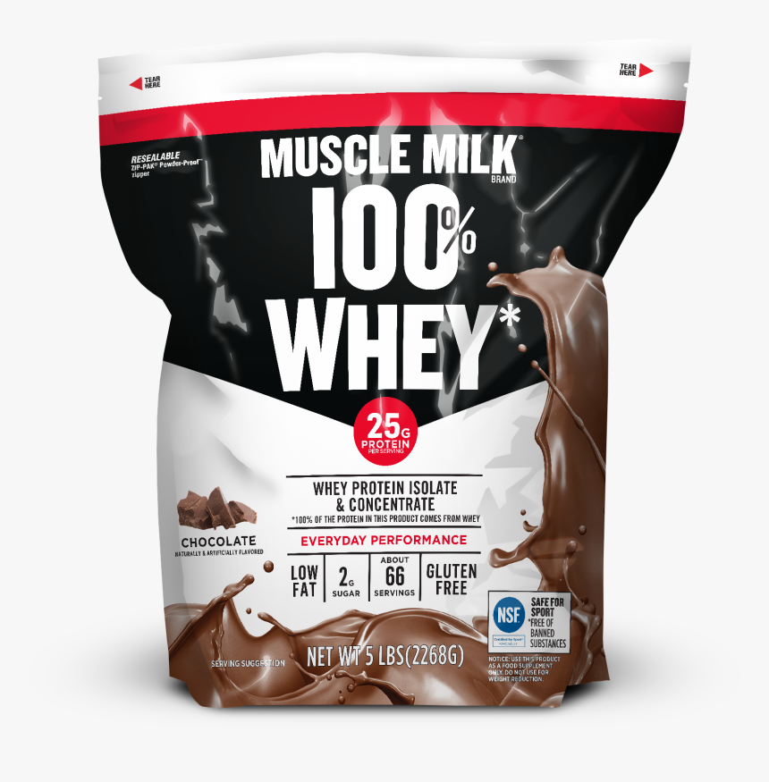Muscle Milk® 100% Whey Chocolate , Png Download - Muscle Milk Whey Protein Chocolate, Transparent Png