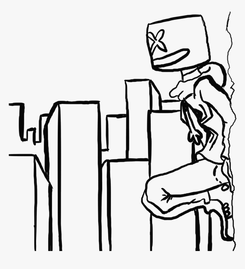 Marshmello Spidersona Inking - Line Art, HD Png Download
