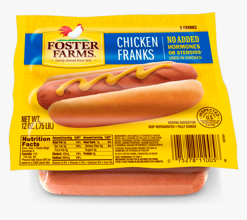 Chicken Frank - Foster Farms Chicken Hot Dogs, HD Png Download