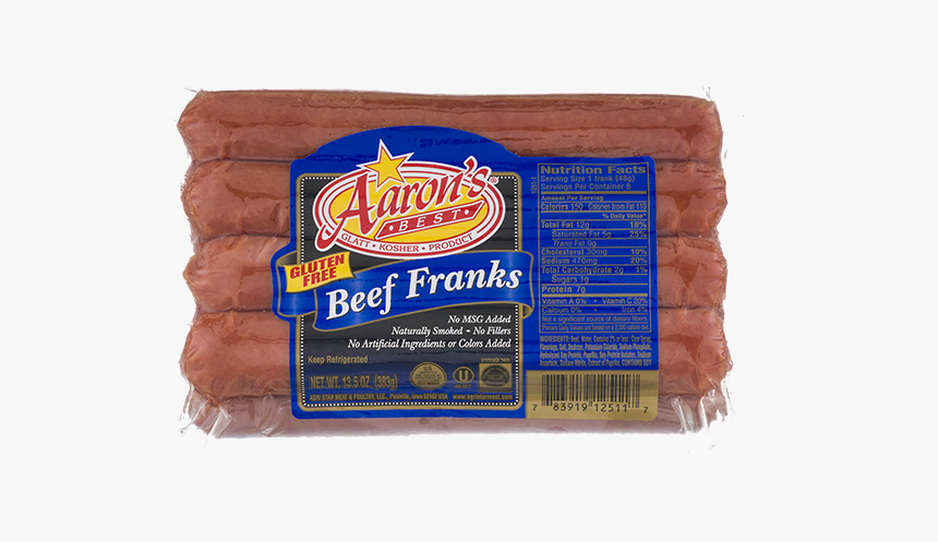 Aarons Beef Franks - Aaron's Beef Hot Dogs, HD Png Download