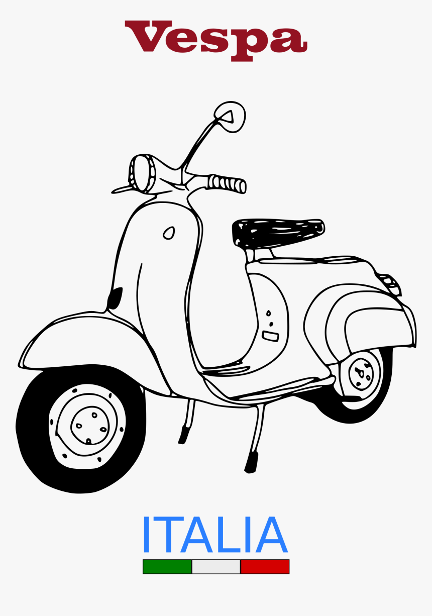 Italy Clipart Scooter Italian - Vespa Clipart, HD Png Download