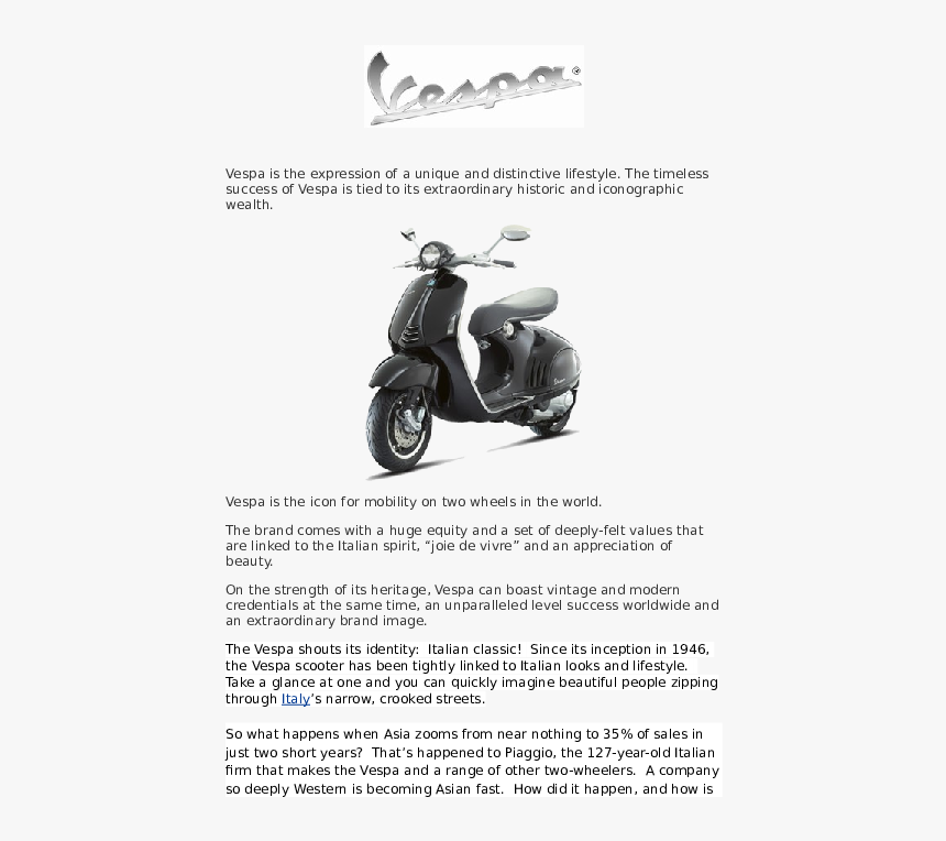 Vespa, HD Png Download