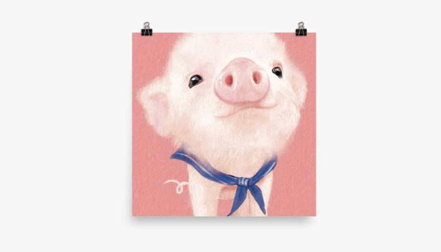 Watercolor Pig Auggie Lamb - Christmas Pig Painting, HD Png Download
