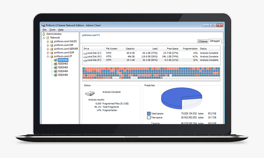 Laptop Showing The Ccleaner Network Edition Interface - Ccleaner Business, HD Png Download