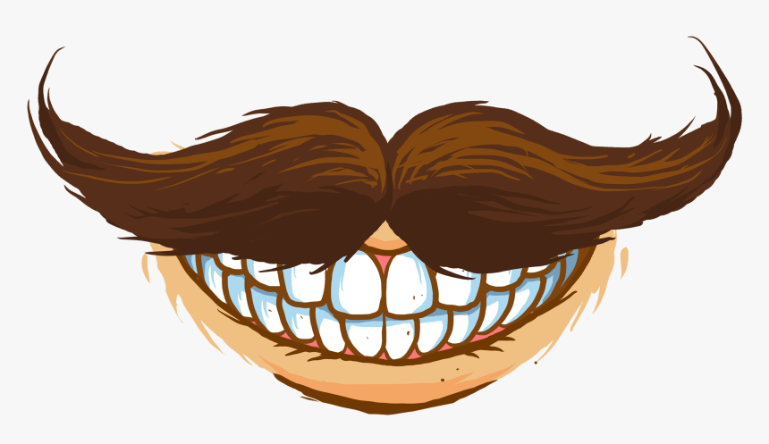 Jaw Mouth Cartoon Clip Art - Cartoon Mouth With Mustache, HD Png Download