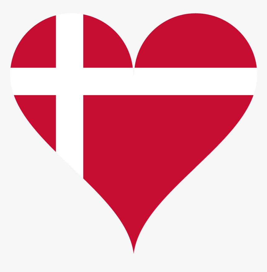 Heart Love Flag Free Photo - Dansk Flag Hjerte, HD Png Download