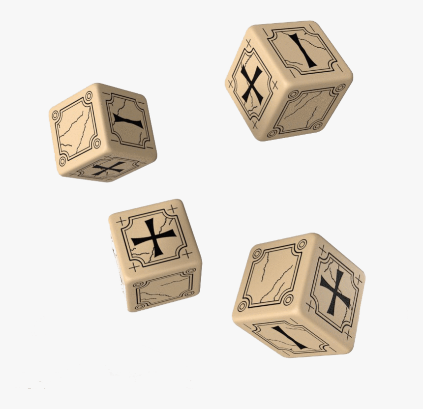 Fate Dice Set 4d6 Ancient Beige / Black Data Rimg Dice, HD Png