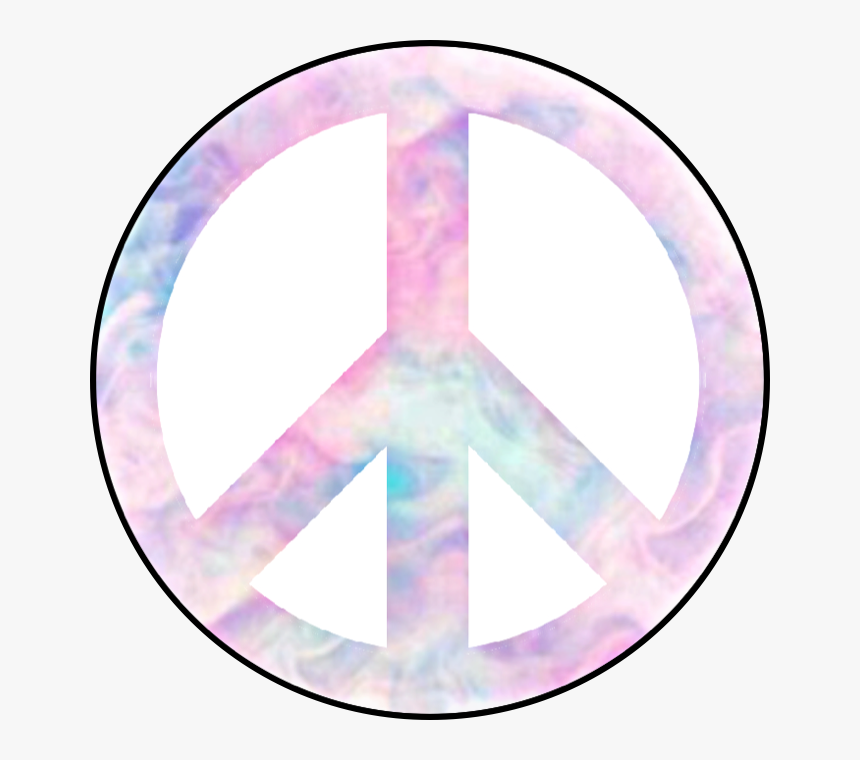 #peace #peacesign #hippie #hipster #girly #pastel - Circle, HD Png Download