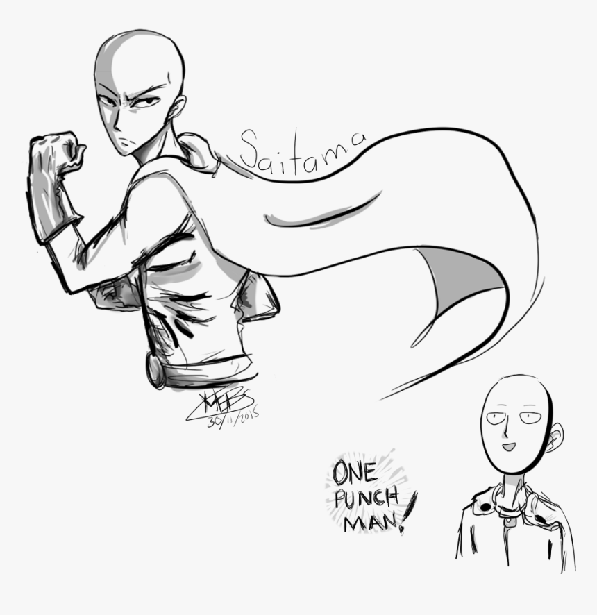 Saitama - One Man Punch Drawings, HD Png Download