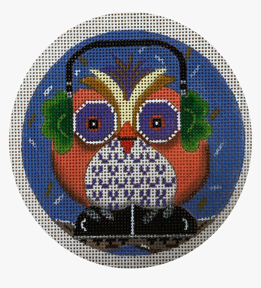 Owl In Earmuffs - Needlework, HD Png Download