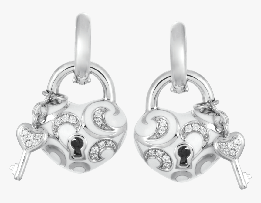 Belle Étoile Key To My Heart White Earrings - Earrings, HD Png Download