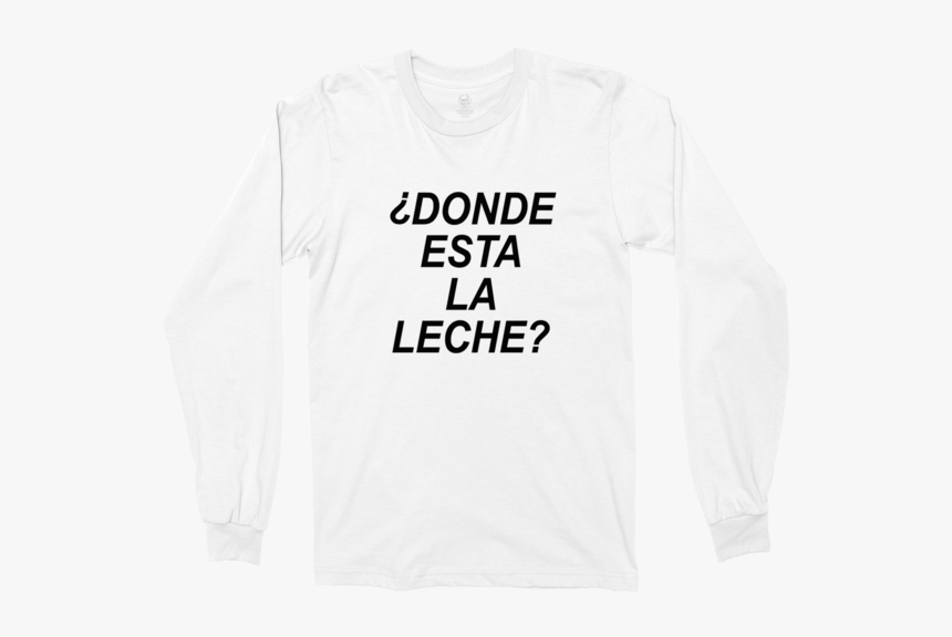 Leche Long Sleeve White - Long-sleeved T-shirt, HD Png Download