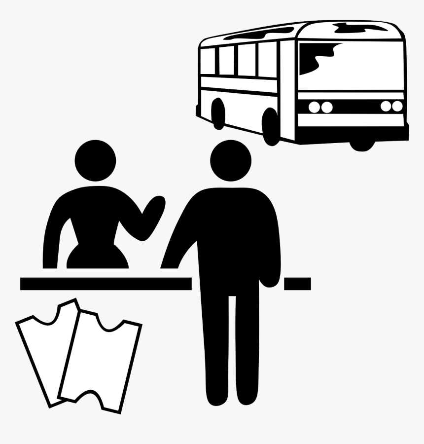 Bus Black And White Clipart, HD Png Download