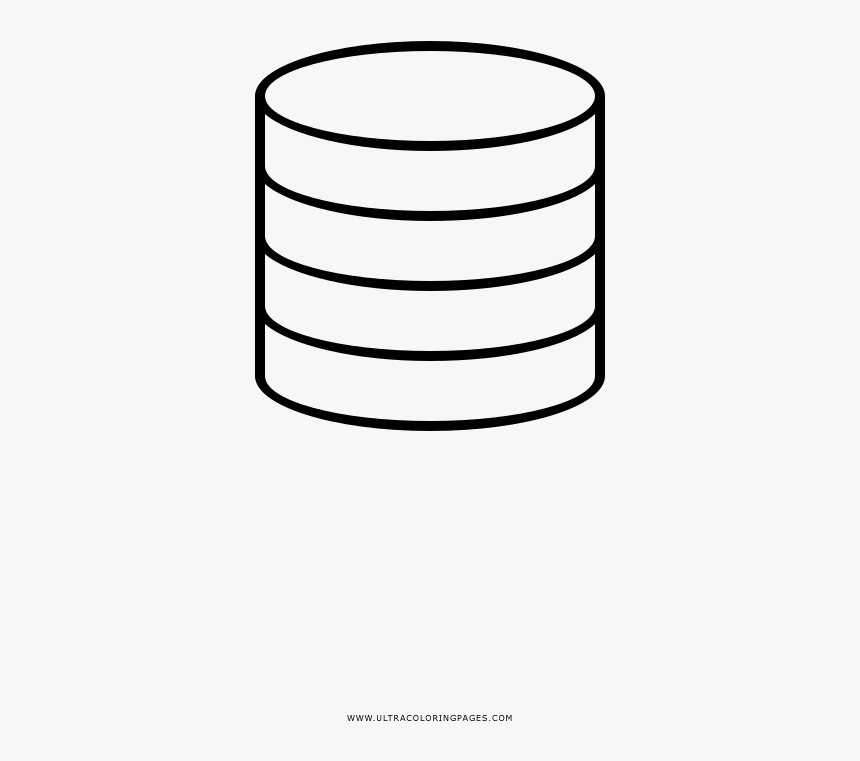 Database Coloring Page - Outline Of Coins, HD Png Download