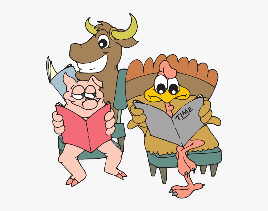 Animals In A Waiting Room Svg Clip Arts - Toro Cerdo Y Pollo, HD Png Download