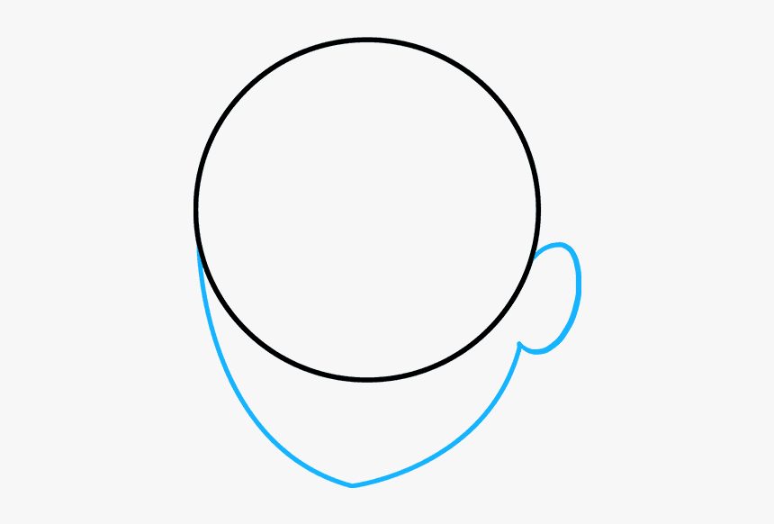 How To Draw Curly Hair - Circle, HD Png Download