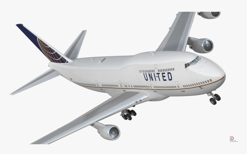 1 Boeing 747 400er United Rigged Royalty Free 3d Model - Boeing 747 Png, Transparent Png
