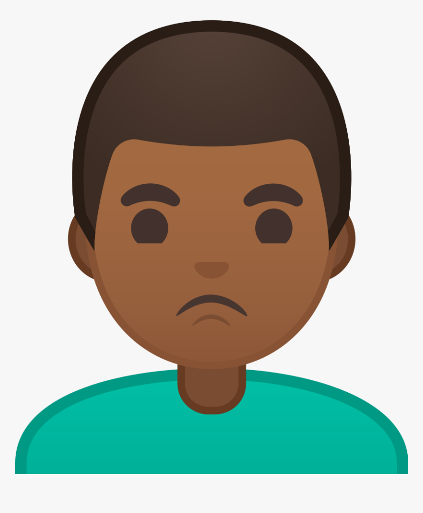 Man Pouting Medium Dark Skin Tone Icon - Face Palm Emoji Black, HD Png Download