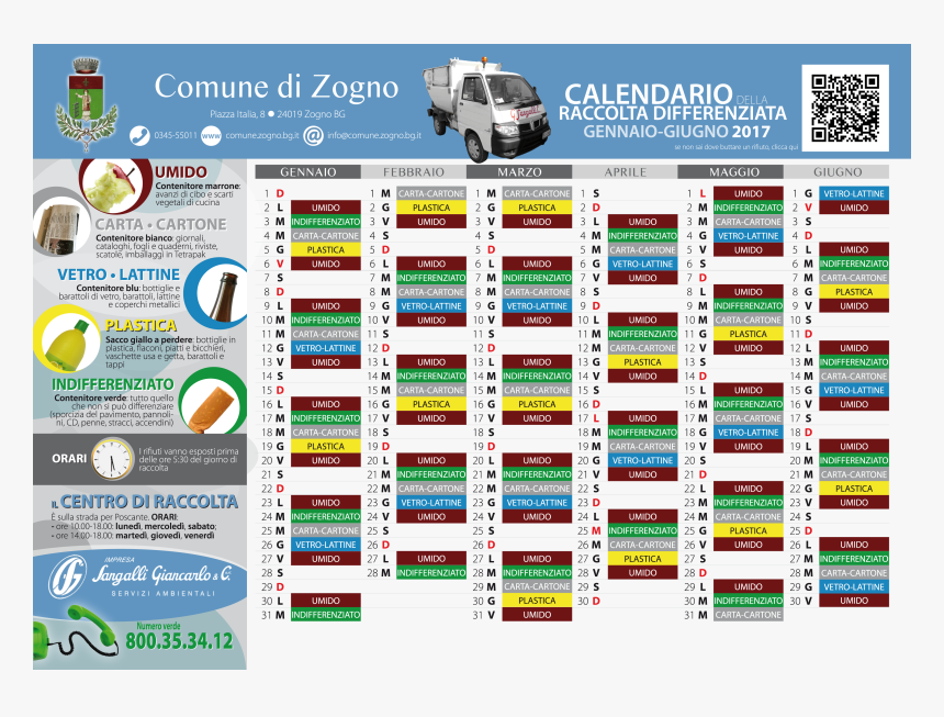 Zogno Calendario 2017-1 , Png Download - Calendario Raccolta Differenziata Ciserano 2018, Transparent Png