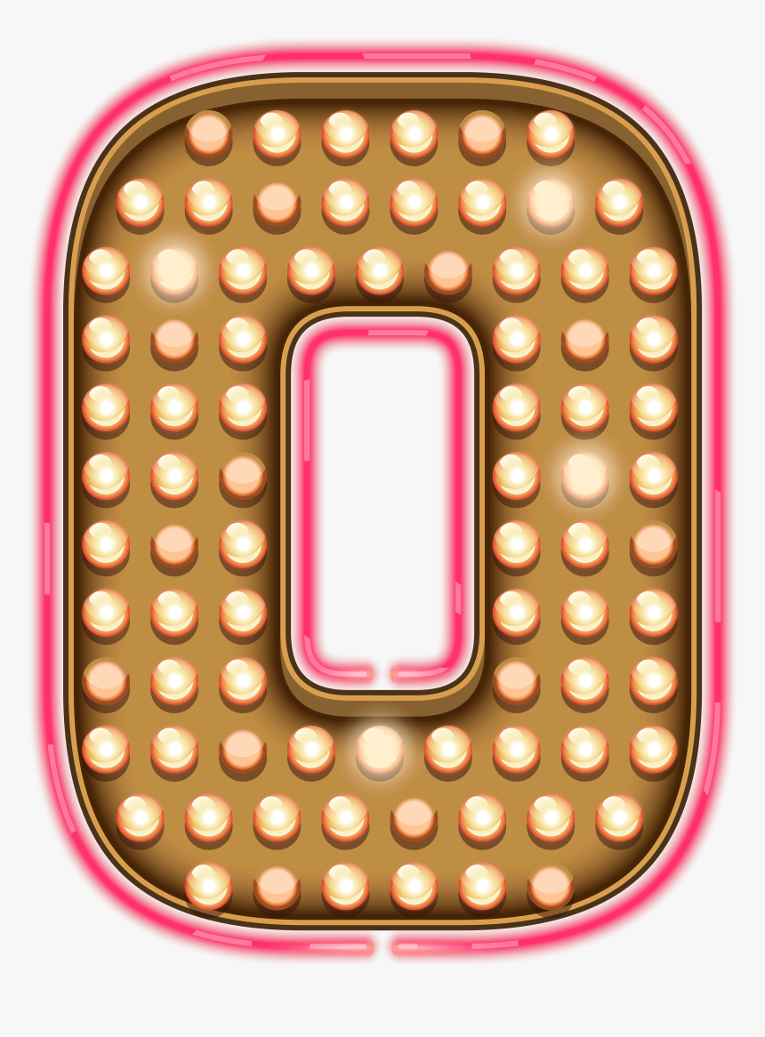 Number Zero Neon Lights Transparent Png Clip Art Image - Minnie Mouse Pink 5, Png Download