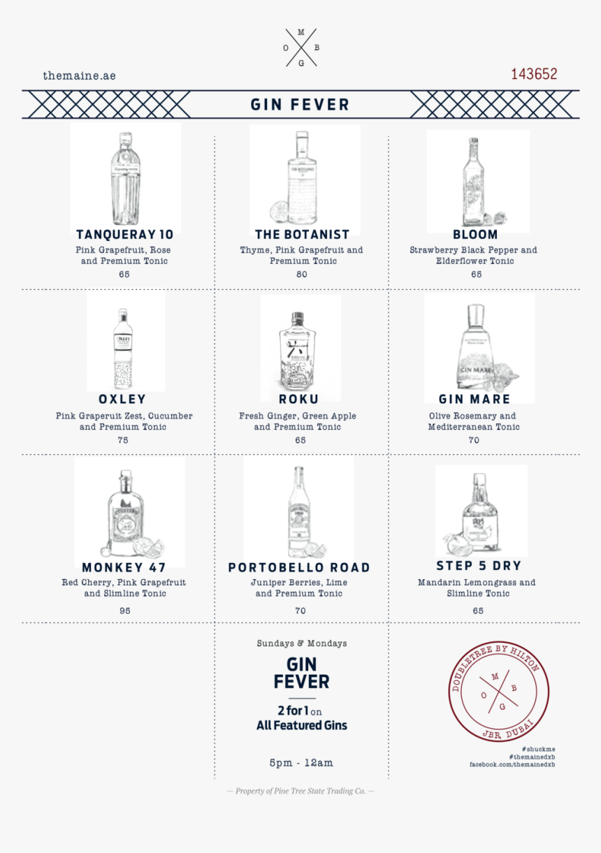 Jbr Gin Fever Menu Sep 2019 1 - Iced Christmas Gingerbread Hearts, HD Png Download