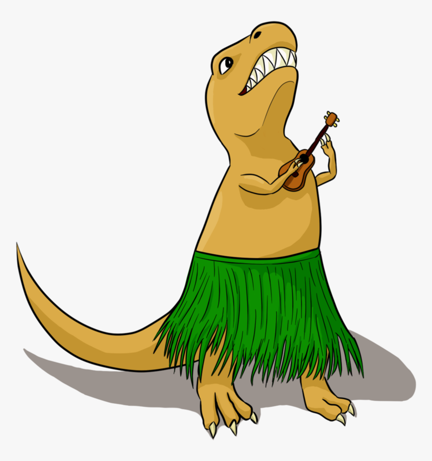 T Rex Playing Ukulele By Defy Gravity Clipart , Png - T Rex Playing A Ukulele, Transparent Png