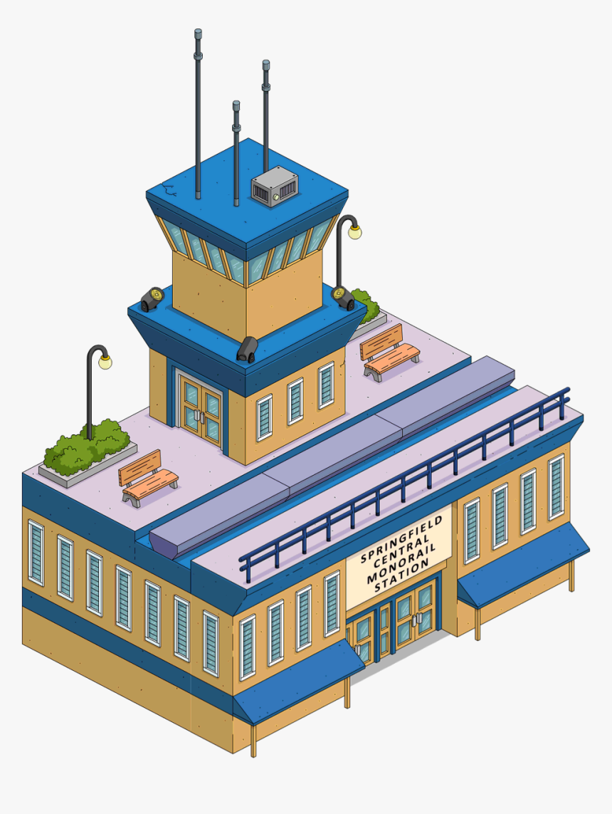 Simpsons Monorail Station, HD Png Download