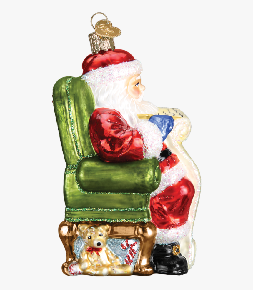 Santa Checking His List 40300 Old World Christmas Ornament - Illustration, HD Png Download