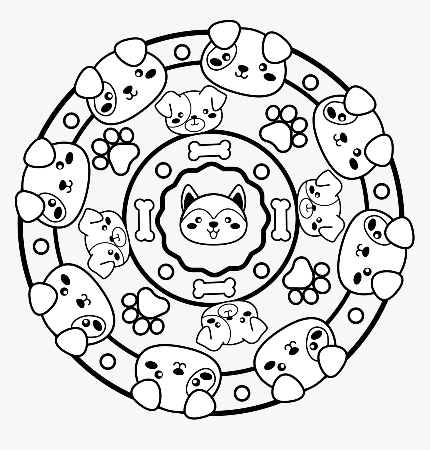 Mandala De Perrito Para Colorear, HD Png Download