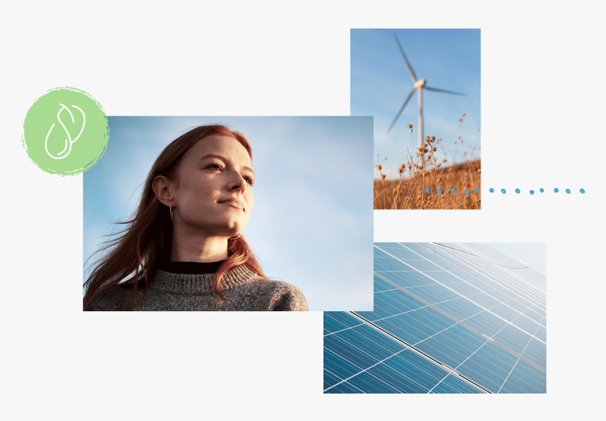 Mujer Panel Solar Turbina Eólica - Girl, HD Png Download