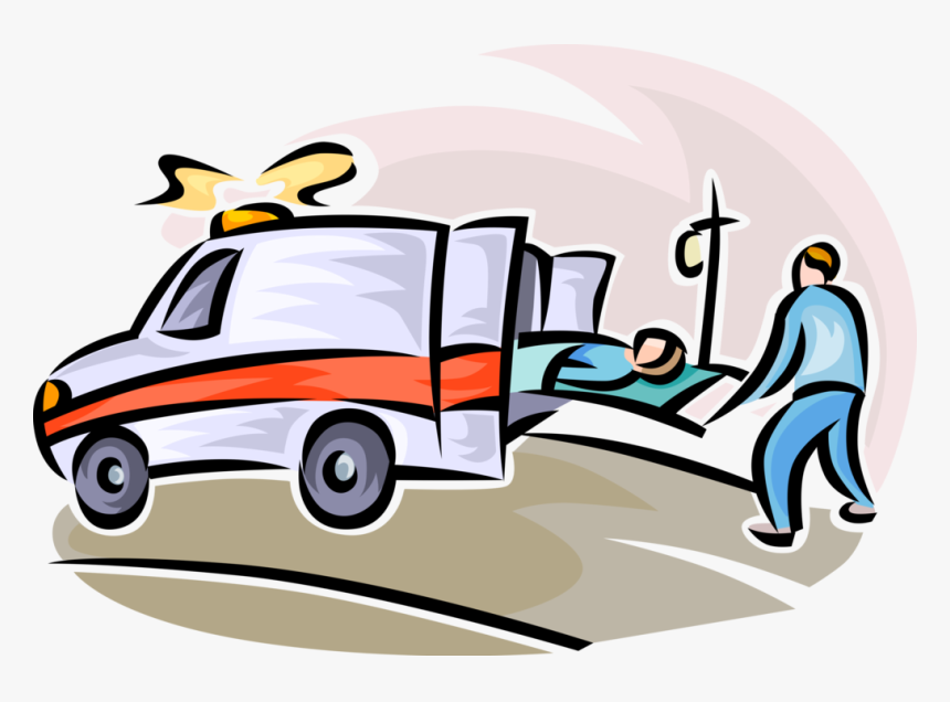 Vector Illustration Of Accident Victim Loaded Into - Person Being Loaded Into Ambulance, HD Png Download